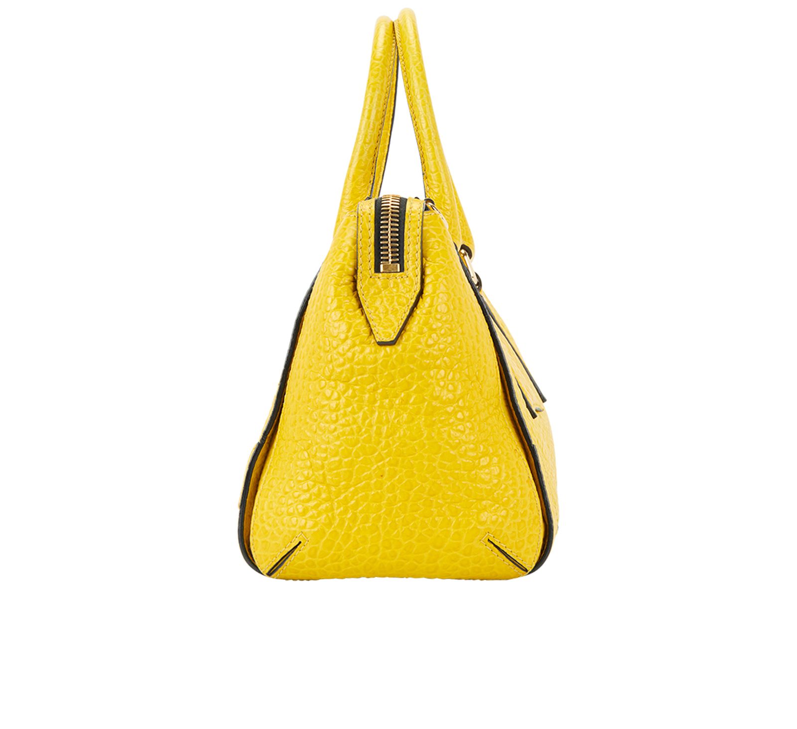 Heritage Small Gladstone Tote, &pound;250, Handbags, Yellow, Leather, Bottom view